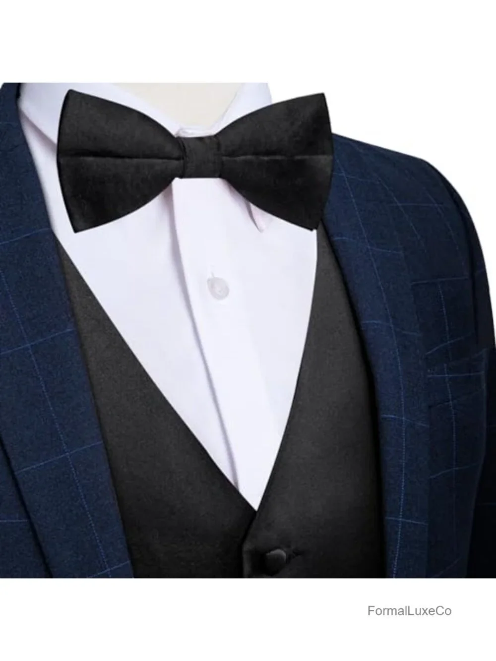 Men's Satin Suit Vest Set with Bowtie & Lapel Pin - Silk Blend Formal